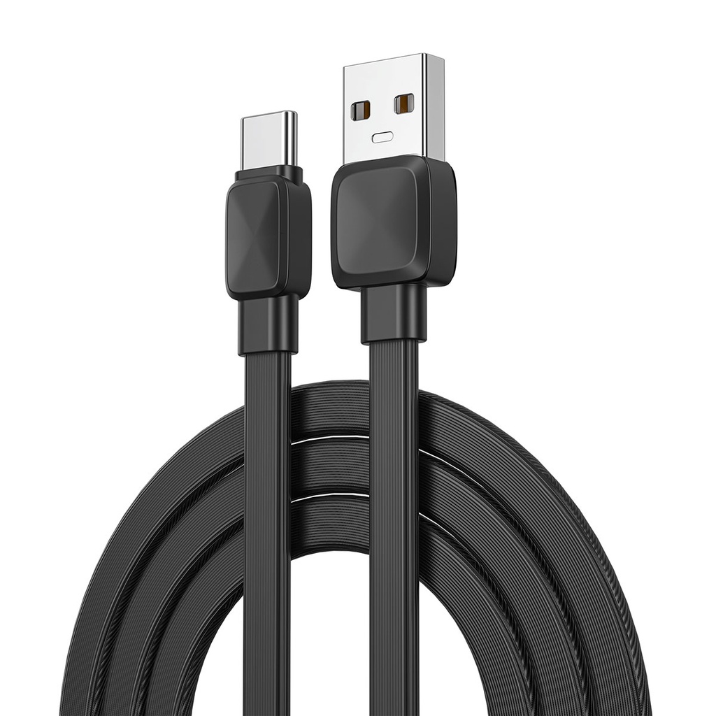 [RNZ-TA89833] Wiwu Bravo Wİ-C003 Yassı Tasarım Type-C Usb Kablo 1M (Siyah)