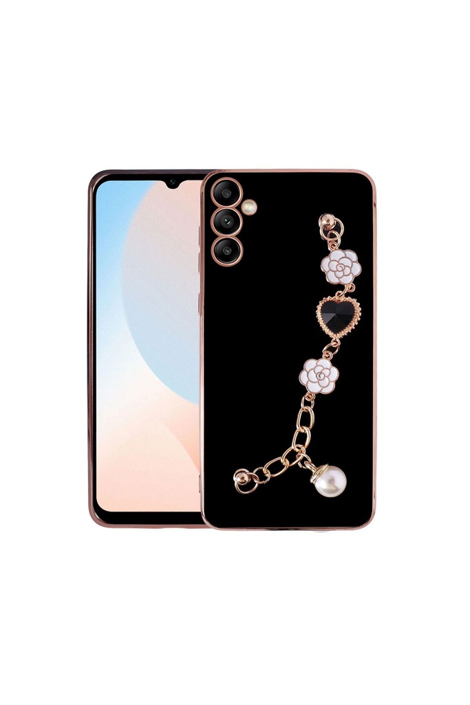 [RNZ-TA87631] Samsung Galaxy A14 Uyumlu Kılıf El Tutamaçlı Kamera Korumalı Zore Taka Silikon Kapak (Siyah)