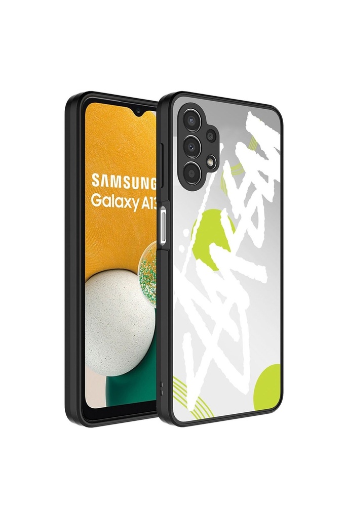 Samsung Galaxy A13 4G Uyumlu Kılıf Aynalı Desenli Kamera Korumalı Parlak Zore Mirror Kapak