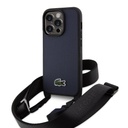 Apple iPhone 14 Pro Uyumlu Kılıf Lacoste Orjinal Lisanslı PU Pike Desenli Arka Yüzey Askılı İkonik Timsah Dokuma Logolu Kapak