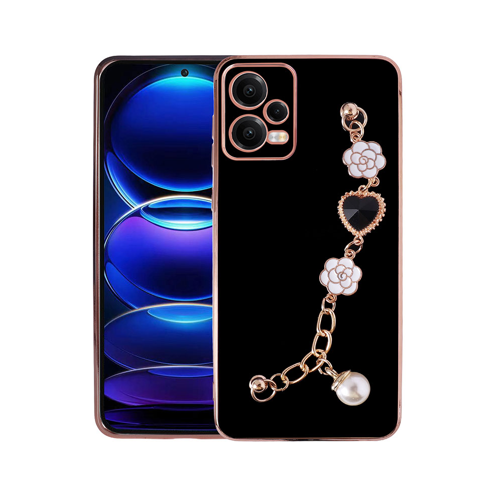 [RNZ-TA87643] Xiaomi Redmi Note 12 5G Uyumlu Kılıf El Tutamaçlı Kamera Korumalı Zore Taka Silikon Kapak (Siyah)