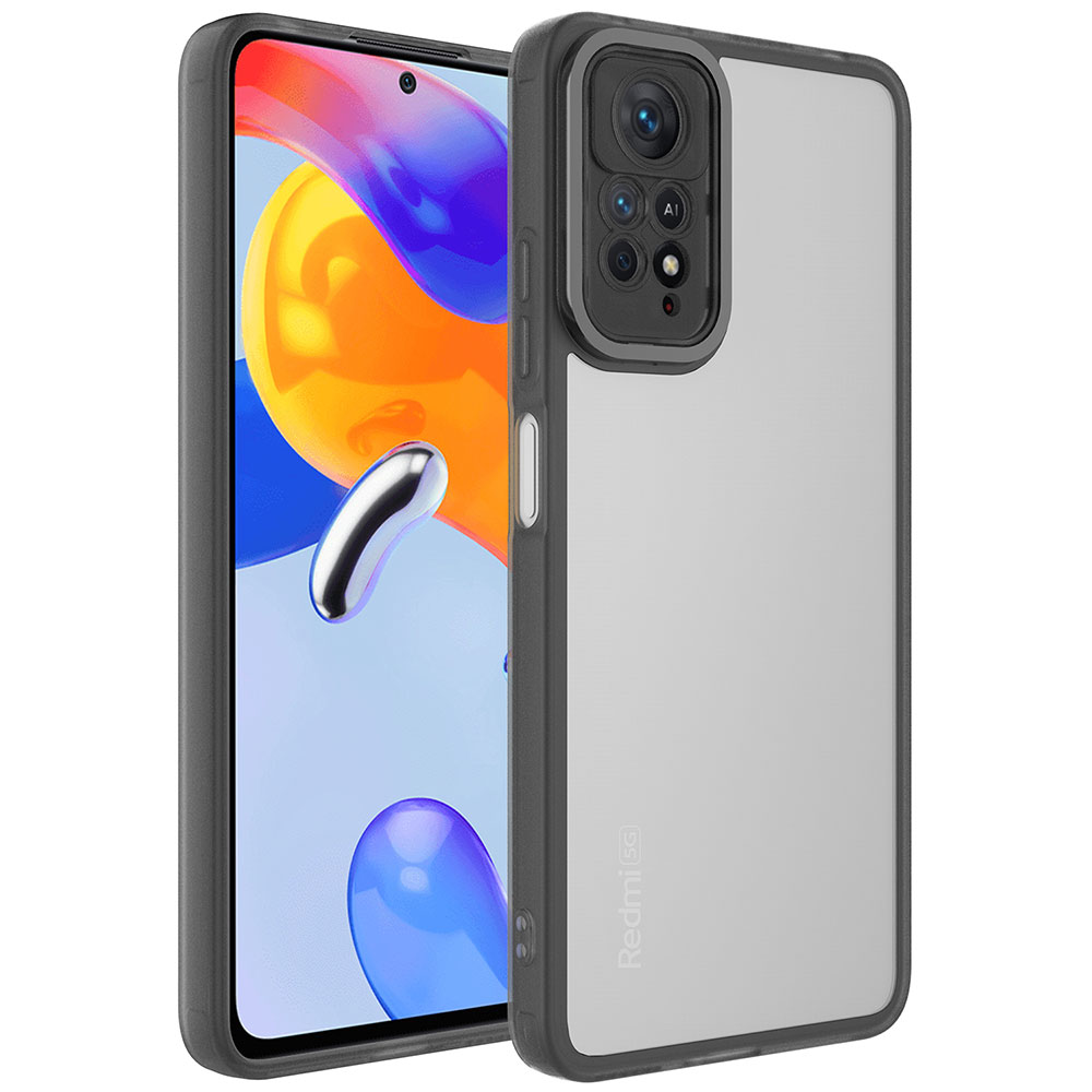 [RNZ-TA87757] Xiaomi Redmi Note 11 Pro 5G Uyumlu Kılıf Kamera Korumalı Transparan Zore Post Kapak (Siyah)