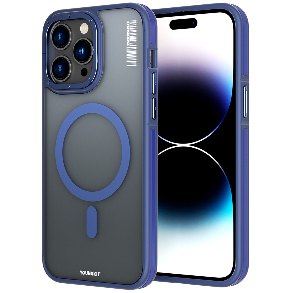 Apple iPhone 14 Pro Max Uyumlu Kılıf M-safe Şarj Özellikli Youngkit Rock Sand Serisi Kapak
