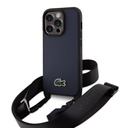 Apple iPhone 14 Pro Max Uyumlu Kılıf Lacoste Orjinal Lisanslı PU Pike Desenli Arka Yüzey Askılı İkonik Timsah Dokuma Logolu Kapak