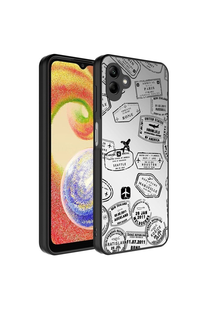 Samsung Galaxy A04 Uyumlu Kılıf Aynalı Desenli Kamera Korumalı Parlak Zore Mirror Kapak