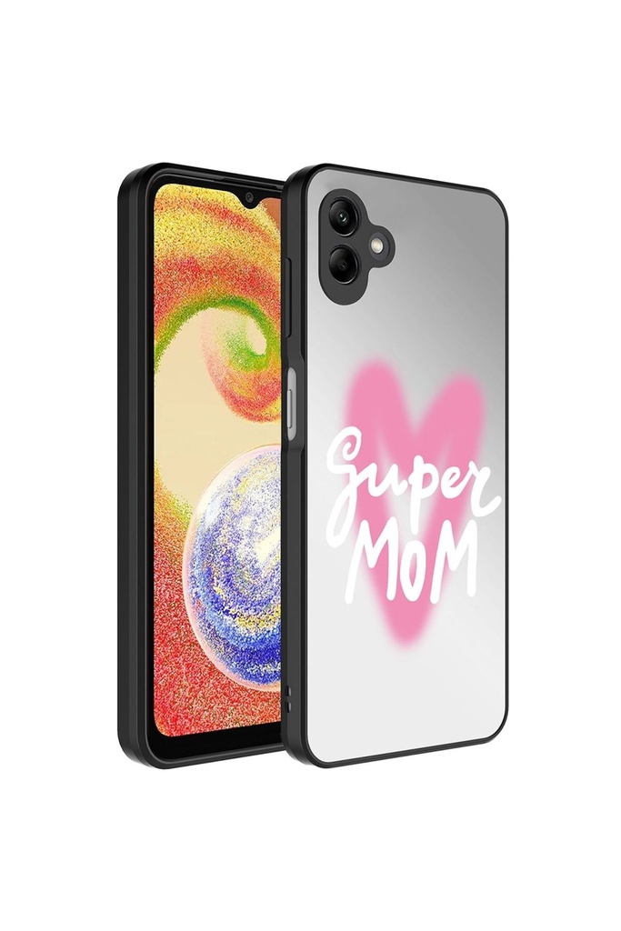 Samsung Galaxy A04 Uyumlu Kılıf Aynalı Desenli Kamera Korumalı Parlak Zore Mirror Kapak