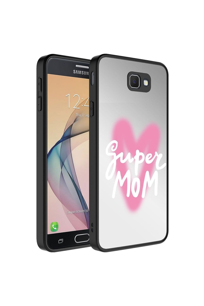 Samsung Galaxy J7 Prime Uyumlu Kılıf Aynalı Desenli Kamera Korumalı Parlak Zore Mirror Kapak