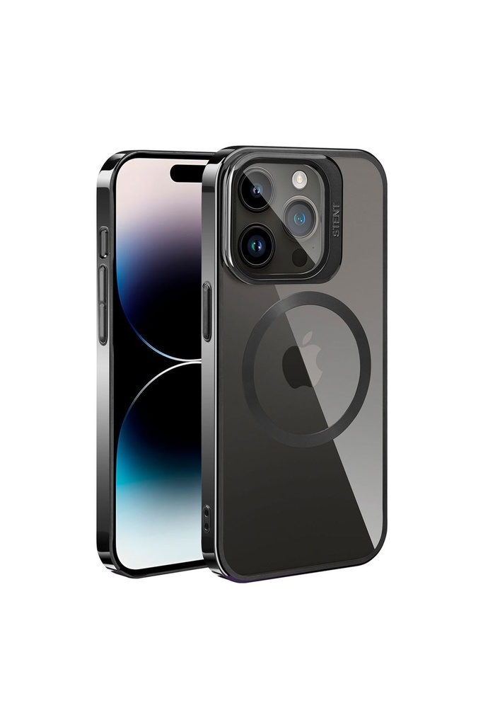 [RNZ-TA89283] Apple iPhone 14 Pro Uyumlu Kılıf M-safe Şarj Özellikli Standlı Zore Klon Kapak (Siyah)