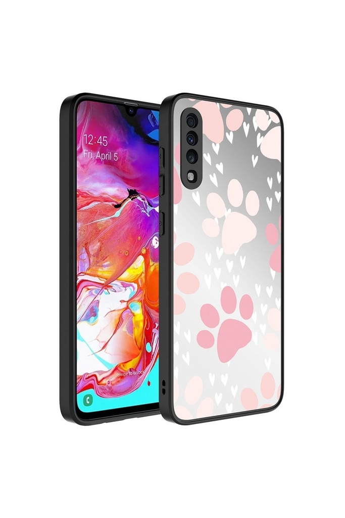 Samsung Galaxy A70 Uyumlu Kılıf Aynalı Desenli Kamera Korumalı Parlak Zore Mirror Kapak