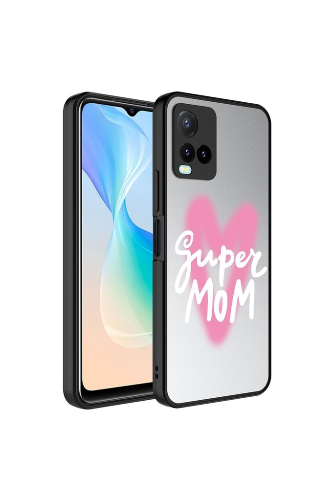 Vivo Y21S Uyumlu Kılıf Aynalı Desenli Kamera Korumalı Parlak Zore Mirror Kapak