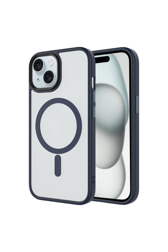 Apple iPhone 13 Uyumlu Kılıf Mat Arka Yüzey Wireless Şarj Özellikli Zore Flet M-safe Kapak