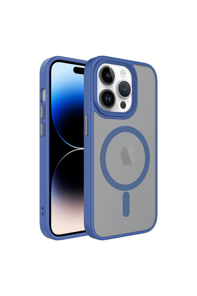 Apple iPhone 13 Pro Uyumlu Kılıf Mat Arka Yüzey Wireless Şarj Özellikli Zore Flet M-safe Kapak