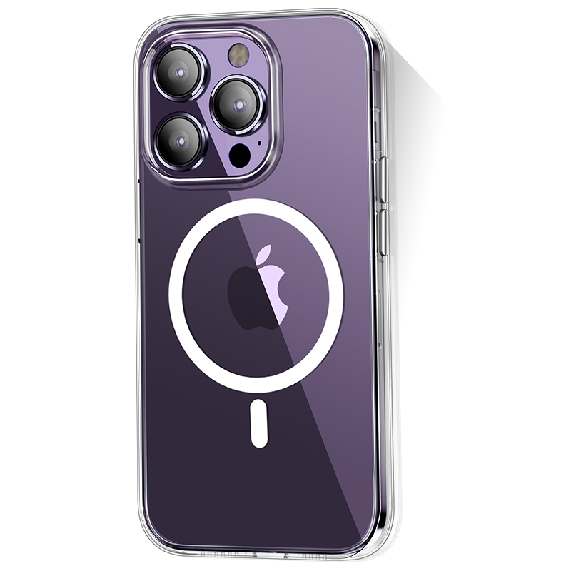 [RNZ-TA88048] Apple iPhone 14 Pro Max Uyumlu Kılıf M-safe Şarj Özellikli Transparan Sert PC Wlons Pita Kapak (Renksiz)