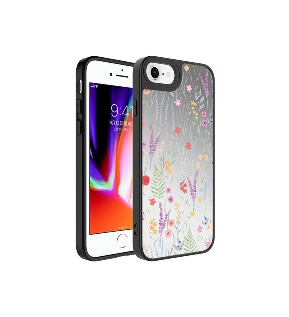 Apple iPhone SE 2022 Uyumlu Kılıf Aynalı Desenli Kamera Korumalı Parlak Zore Mirror Kapak