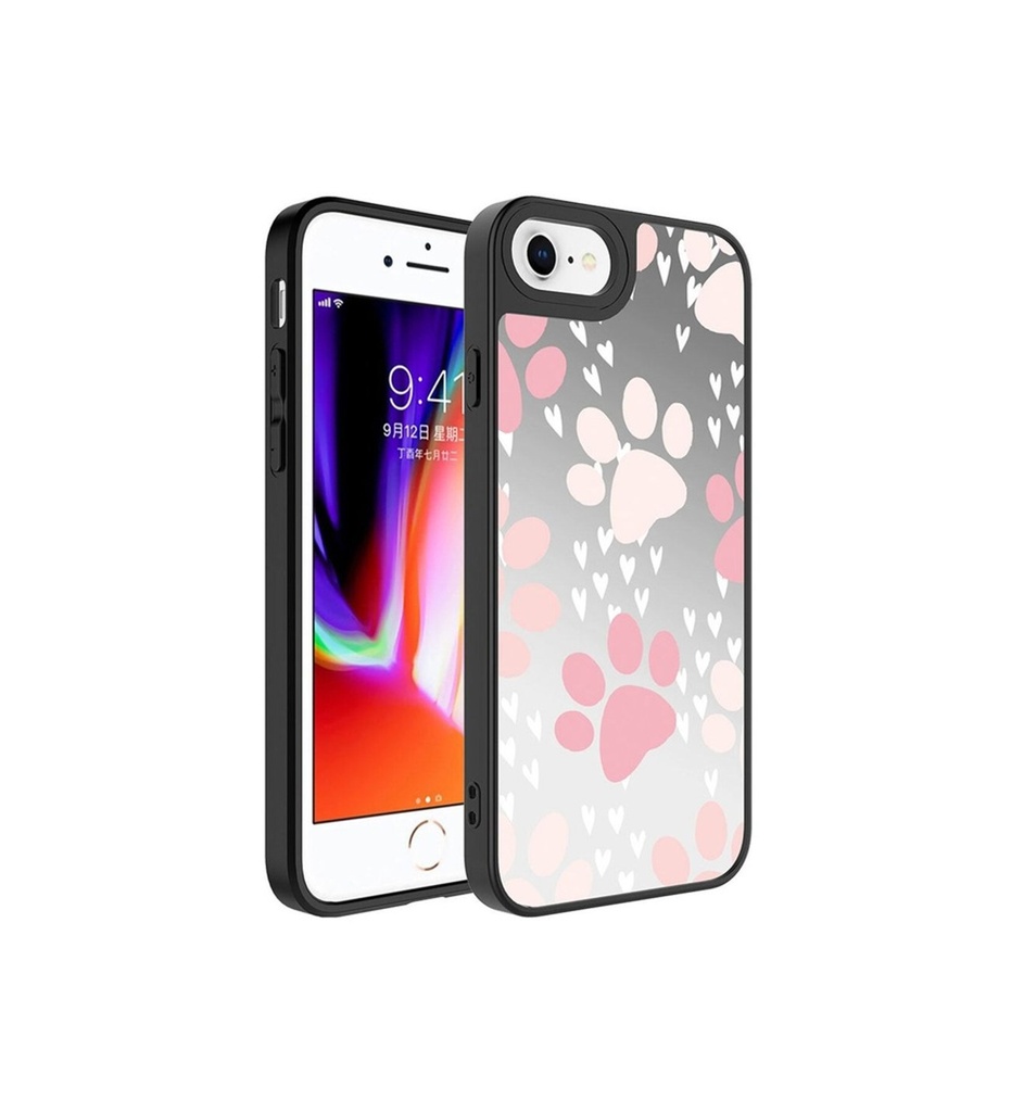 Apple iPhone SE 2022 Uyumlu Kılıf Aynalı Desenli Kamera Korumalı Parlak Zore Mirror Kapak
