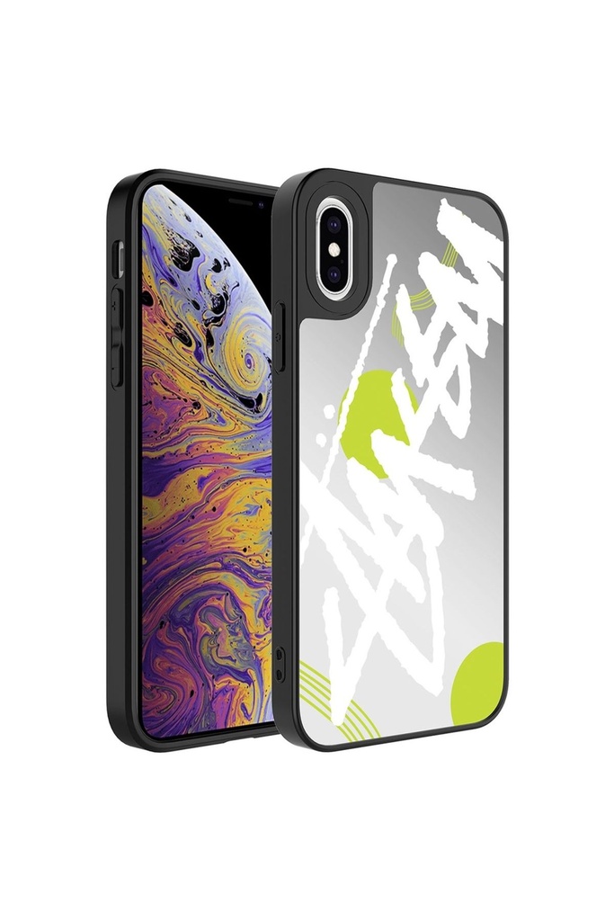 Apple iPhone XS Uyumlu Kılıf Aynalı Desenli Kamera Korumalı Parlak Zore Mirror Kapak