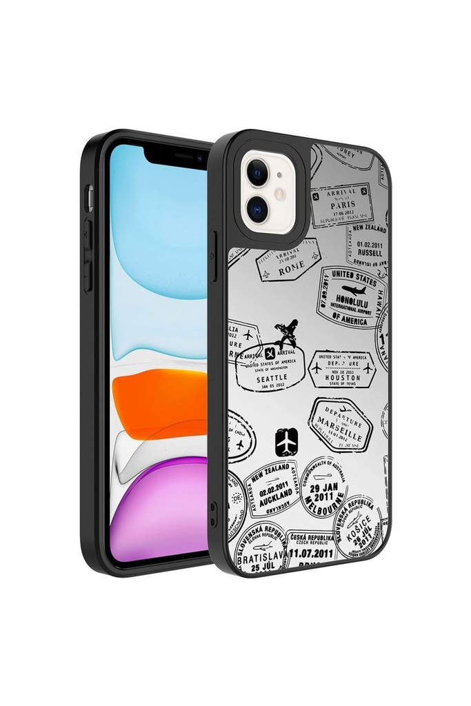 Apple iPhone 11 Uyumlu Kılıf Aynalı Desenli Kamera Korumalı Parlak Zore Mirror Kapak