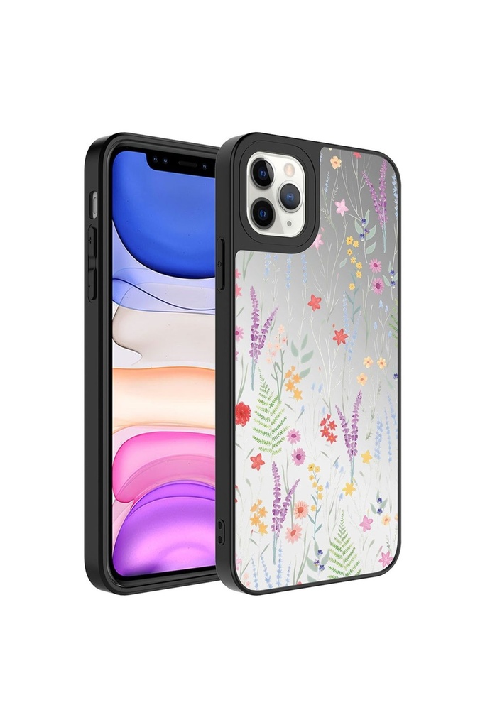 Apple iPhone 11 Pro Max Uyumlu Kılıf Aynalı Desenli Kamera Korumalı Parlak Zore Mirror Kapak