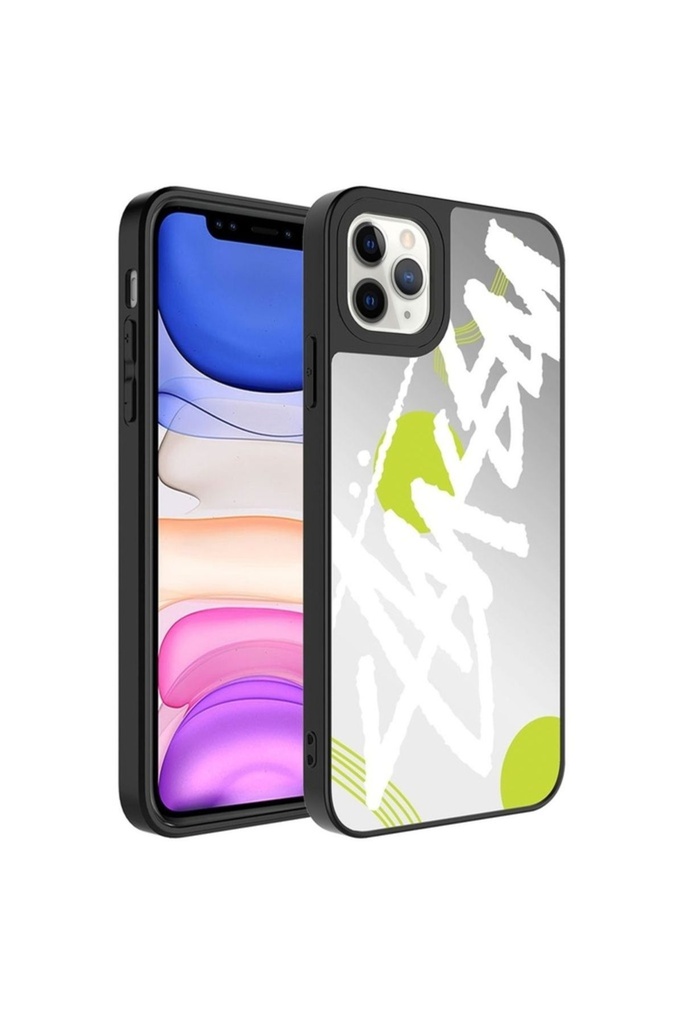 Apple iPhone 11 Pro Max Uyumlu Kılıf Aynalı Desenli Kamera Korumalı Parlak Zore Mirror Kapak