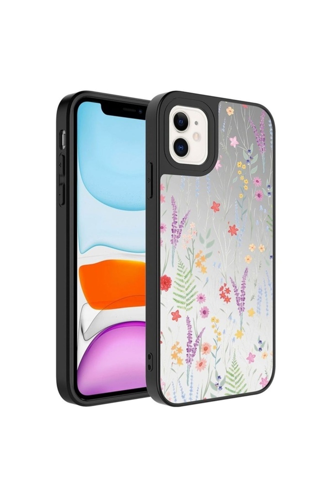 Apple iPhone 12 Uyumlu Kılıf Aynalı Desenli Kamera Korumalı Parlak Zore Mirror Kapak