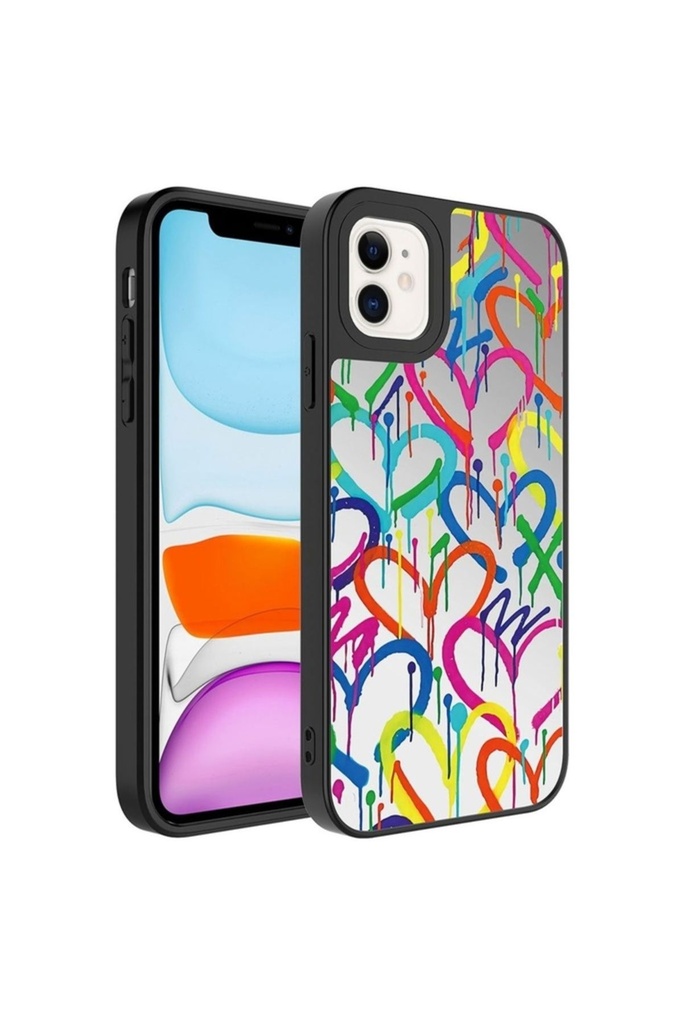 Apple iPhone 12 Uyumlu Kılıf Aynalı Desenli Kamera Korumalı Parlak Zore Mirror Kapak