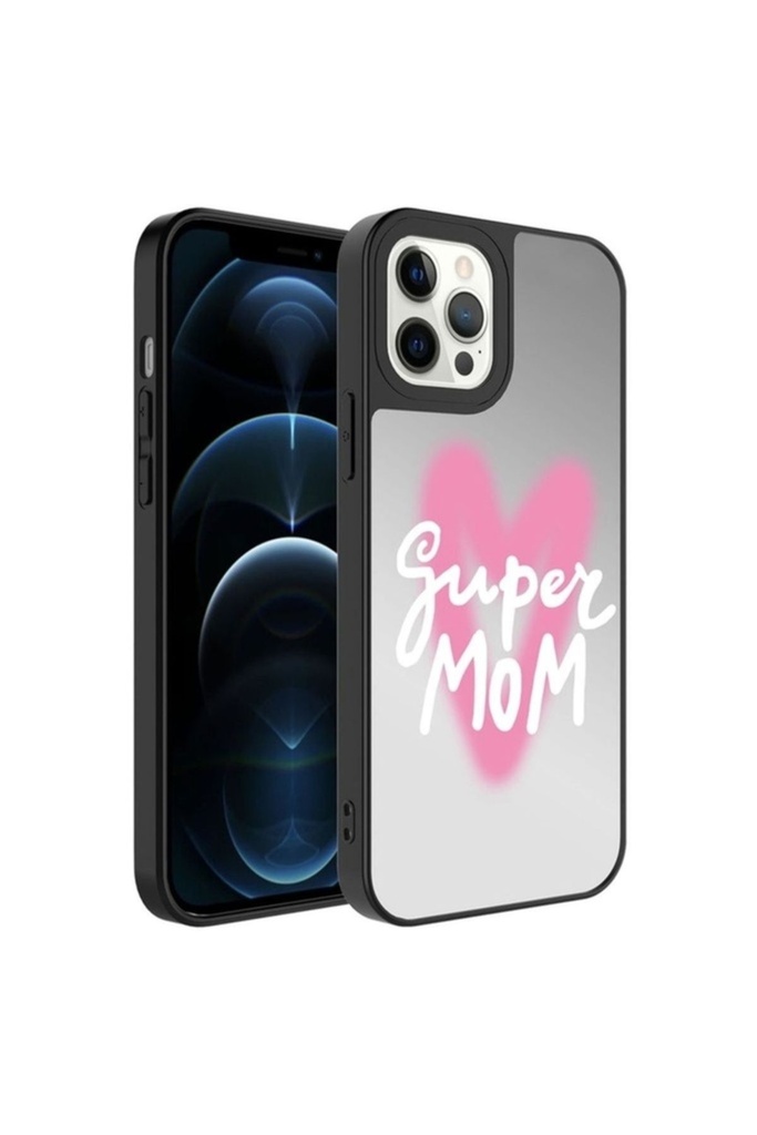 Apple iPhone 12 Pro Uyumlu Kılıf Aynalı Desenli Kamera Korumalı Parlak Zore Mirror Kapak