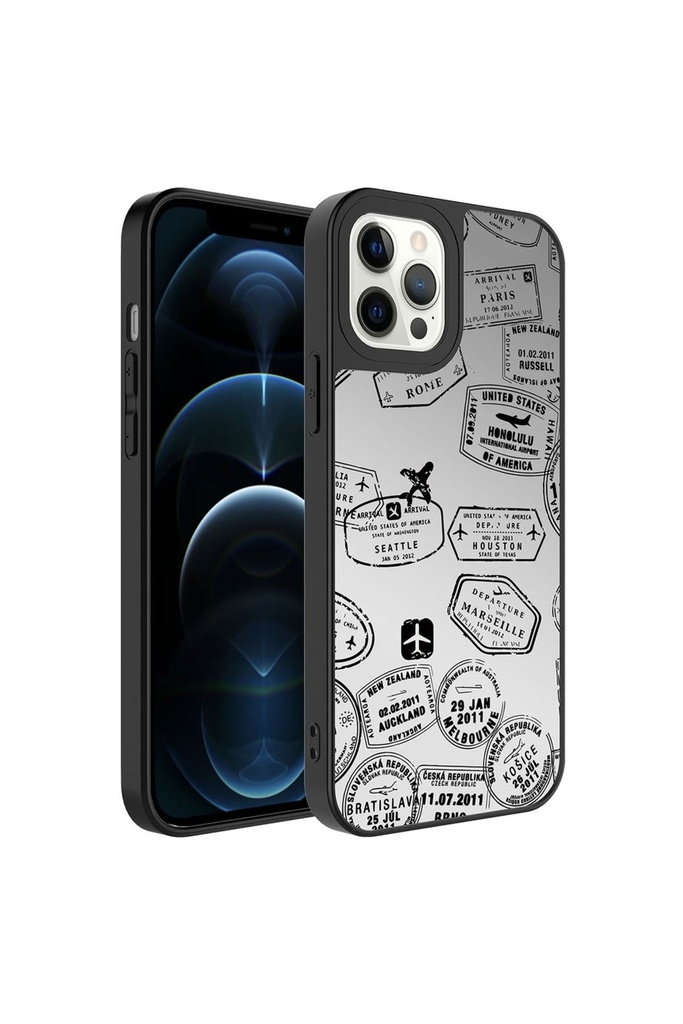 Apple iPhone 12 Pro Max Uyumlu Kılıf Aynalı Desenli Kamera Korumalı Parlak Zore Mirror Kapak