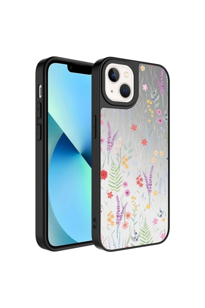 Apple iPhone 13 Uyumlu Kılıf Aynalı Desenli Kamera Korumalı Parlak Zore Mirror Kapak