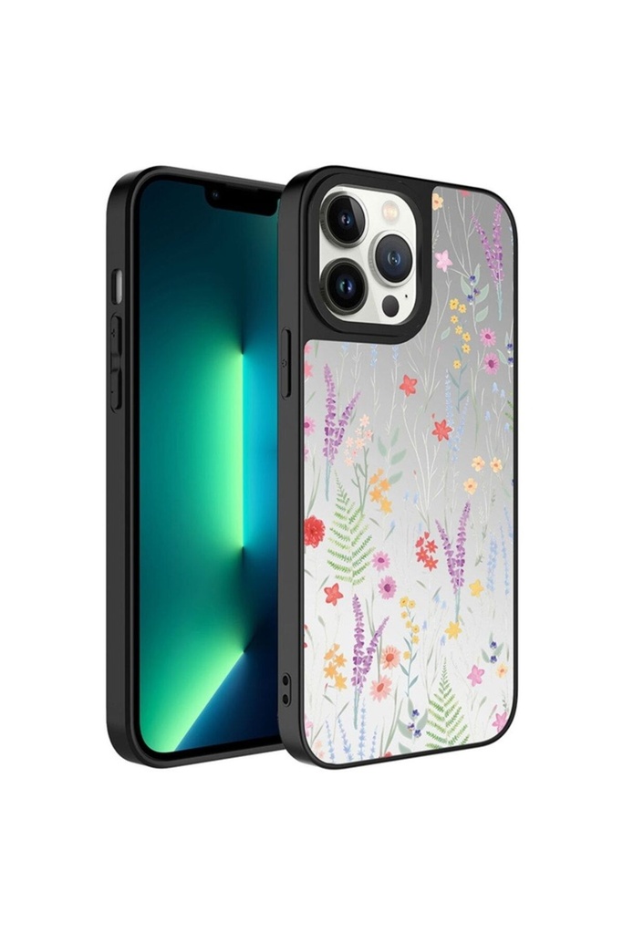 Apple iPhone 13 Pro Uyumlu Kılıf Aynalı Desenli Kamera Korumalı Parlak Zore Mirror Kapak
