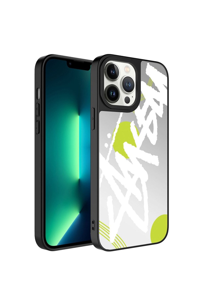 Apple iPhone 13 Pro Uyumlu Kılıf Aynalı Desenli Kamera Korumalı Parlak Zore Mirror Kapak