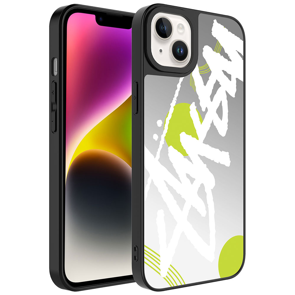 Apple iPhone 14 Uyumlu Kılıf Aynalı Desenli Kamera Korumalı Parlak Zore Mirror Kapak