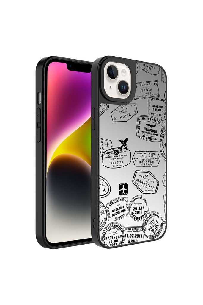 Apple iPhone 14 Plus Uyumlu Kılıf Aynalı Desenli Kamera Korumalı Parlak Zore Mirror Kapak