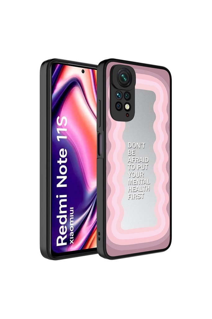 Xiaomi Redmi Note 11 Global Uyumlu Kılıf Aynalı Desenli Kamera Korumalı Parlak Zore Mirror Kapak