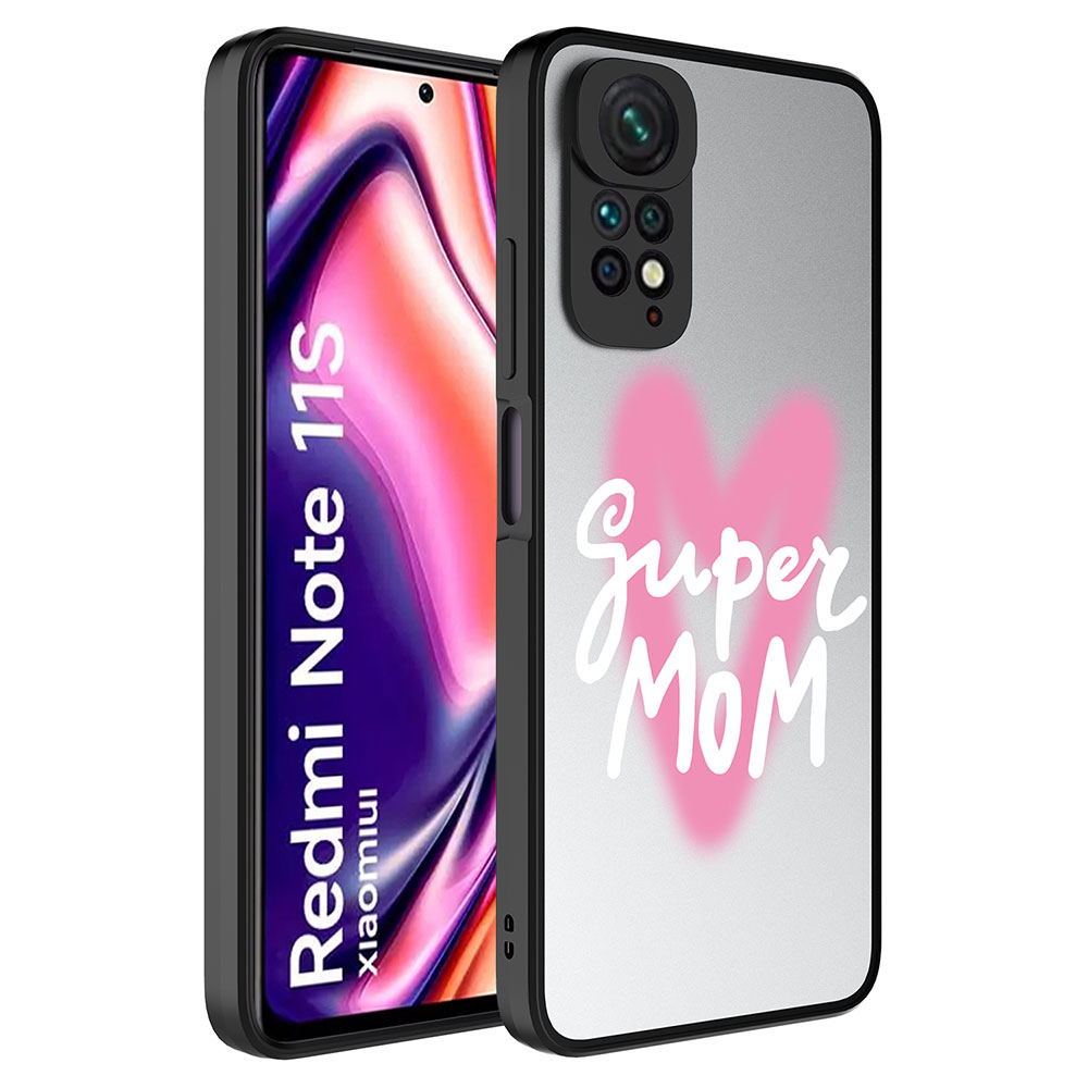 Xiaomi Redmi Note 11S Global Uyumlu Kılıf Aynalı Desenli Kamera Korumalı Parlak Zore Mirror Kapak