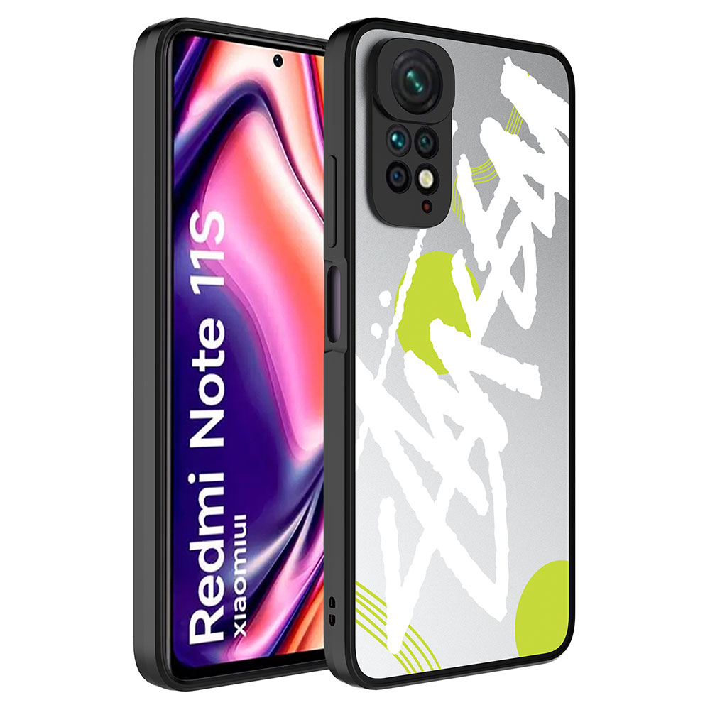 Xiaomi Redmi Note 11S Global Uyumlu Kılıf Aynalı Desenli Kamera Korumalı Parlak Zore Mirror Kapak