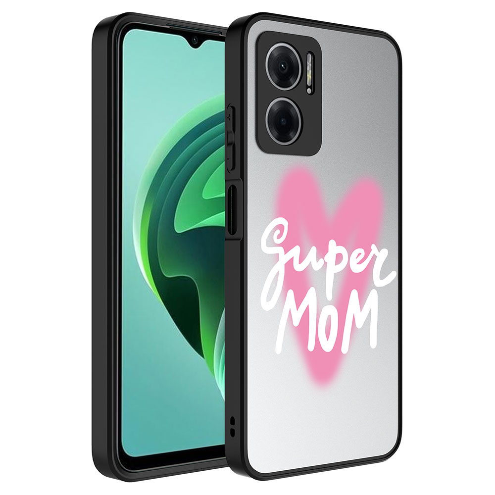 Xiaomi Redmi Note 11E Uyumlu Kılıf Aynalı Desenli Kamera Korumalı Parlak Zore Mirror Kapak