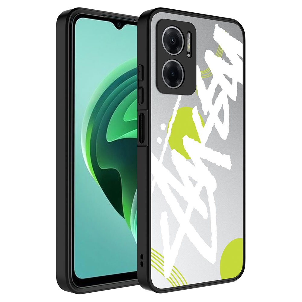 Xiaomi Redmi Note 11E Uyumlu Kılıf Aynalı Desenli Kamera Korumalı Parlak Zore Mirror Kapak