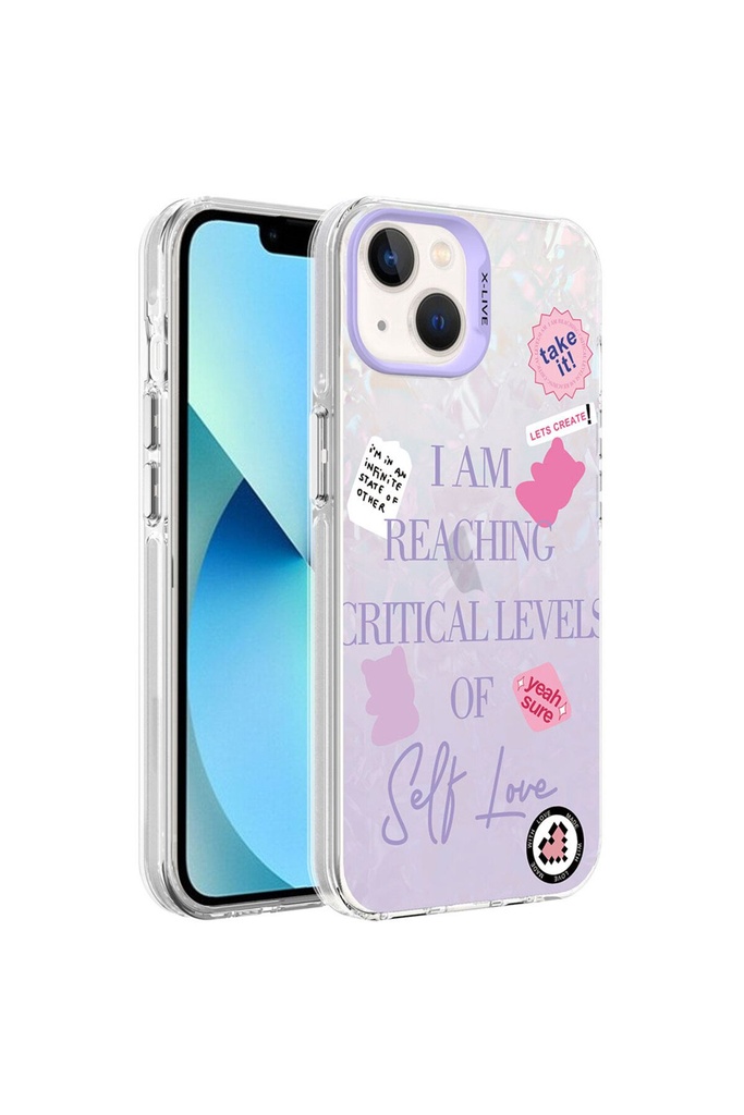 [RNZ-TA90931] Apple iPhone 14 Uyumlu Kılıf Mermer Desenli Zore Marbello Kapak (Mor)
