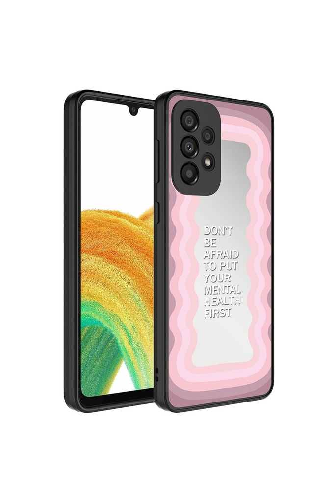 Samsung Galaxy A33 5G Uyumlu Kılıf Aynalı Desenli Kamera Korumalı Parlak Zore Mirror Kapak