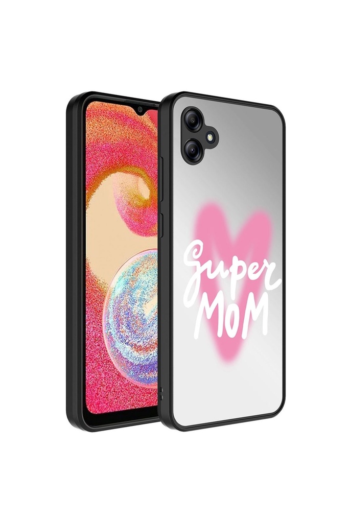 Samsung Galaxy A04E Uyumlu Kılıf Aynalı Desenli Kamera Korumalı Parlak Zore Mirror Kapak