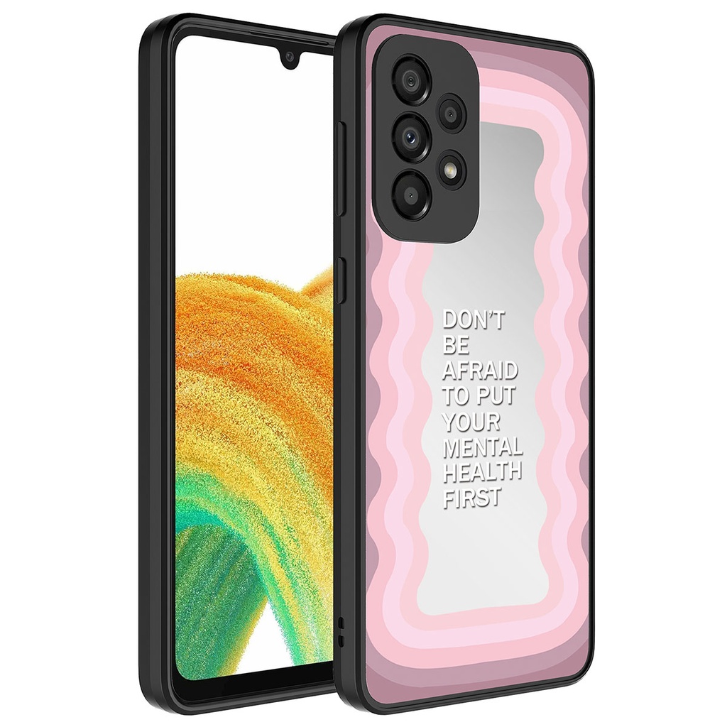 Samsung Galaxy A52 Uyumlu Kılıf Aynalı Desenli Kamera Korumalı Parlak Zore Mirror Kapak