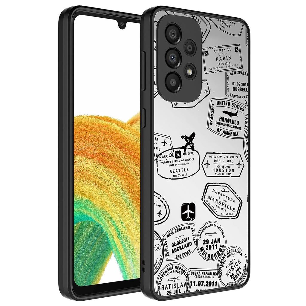 Samsung Galaxy A52 Uyumlu Kılıf Aynalı Desenli Kamera Korumalı Parlak Zore Mirror Kapak