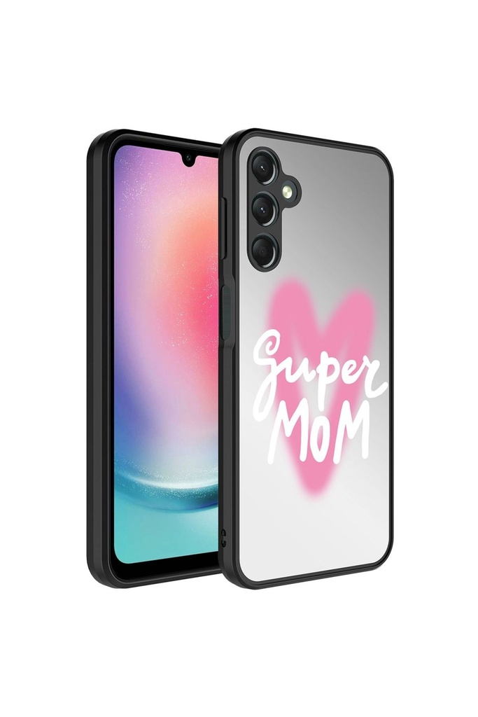 Samsung Galaxy A14 Uyumlu Kılıf Aynalı Desenli Kamera Korumalı Parlak Zore Mirror Kapak