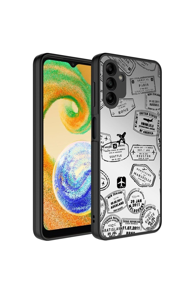 Samsung Galaxy A04S Uyumlu Kılıf Aynalı Desenli Kamera Korumalı Parlak Zore Mirror Kapak