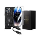 Apple iPhone 14 Pro Max Uyumlu Benks Grand Combo New 5in1 Aksesuar Seti Kılıf-Ekran Koruyucu-Lens Koruyucu-Kablo-Powerbank