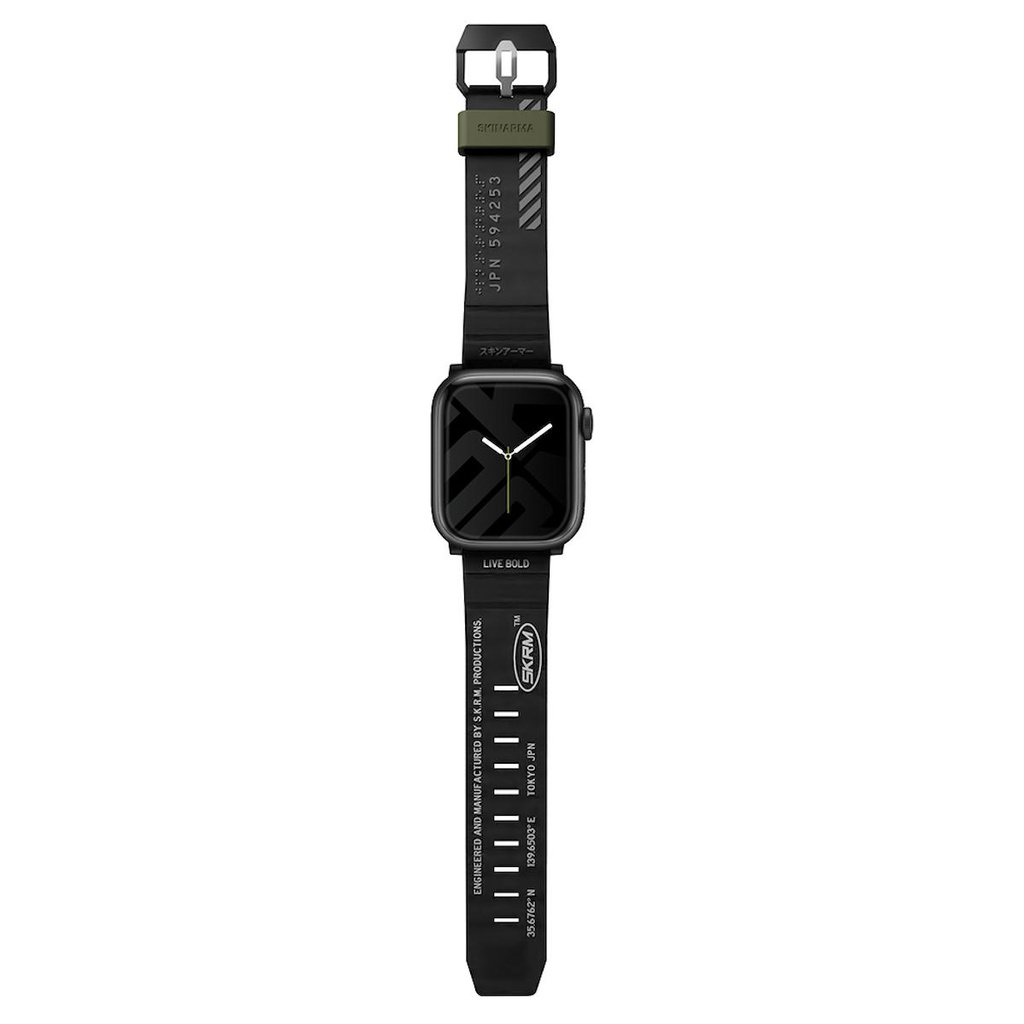 [ZTA92841] Apple Watch 42mm Uyumlu SkinArma Shokku Silikon Kordon (Siyah)