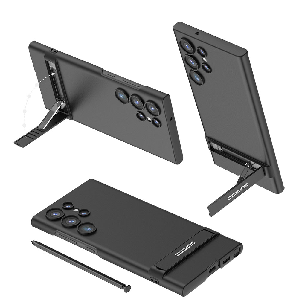 Samsung Galaxy S23 Ultra Uyumlu Kılıf Zore Kamera Korumalı Dikey Standlı Ays Kapak
