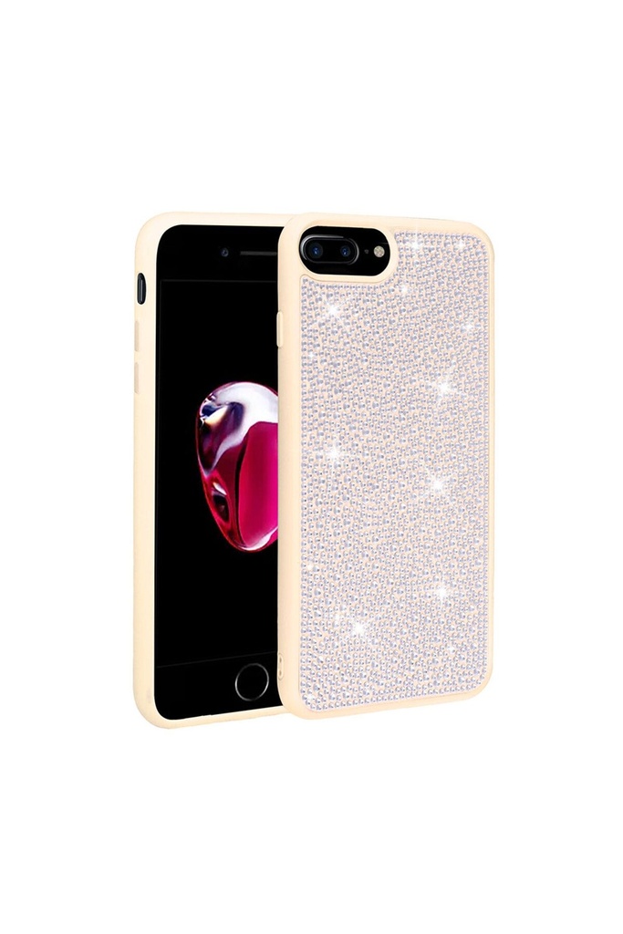 Apple iPhone 8 Plus Uyumlu Kılıf Parlak Taşlı Tasarım Zore Ston Kapak