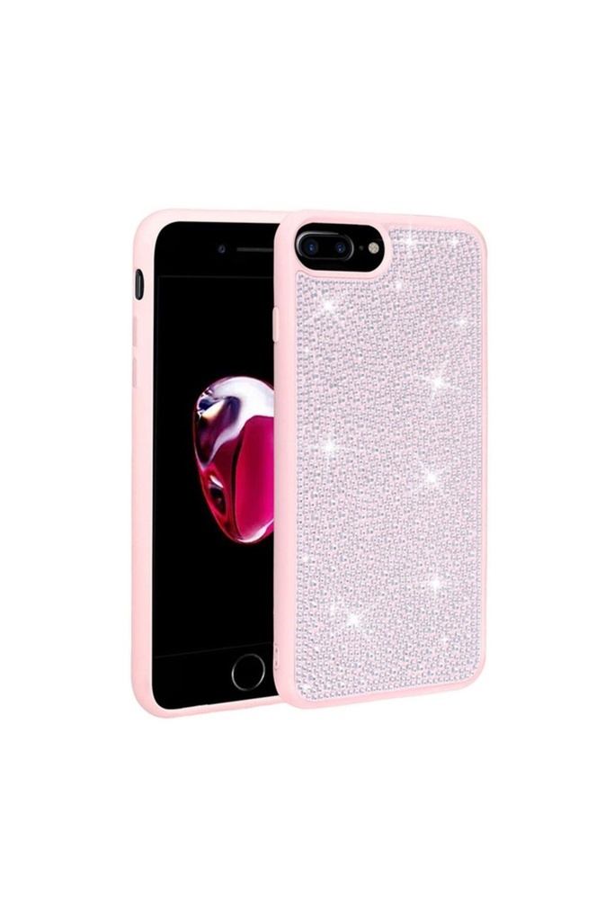 Apple iPhone 8 Plus Uyumlu Kılıf Parlak Taşlı Tasarım Zore Ston Kapak