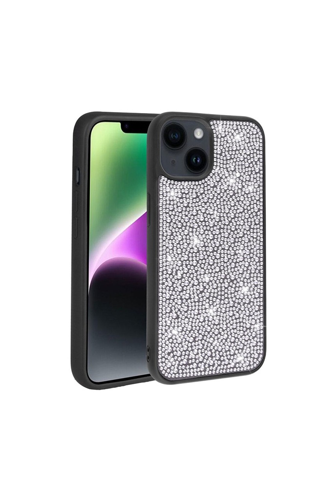 [RNZ-TA89072] Apple iPhone 14 Plus Uyumlu Kılıf Parlak Taşlı Tasarım Zore Ston Kapak (Siyah)